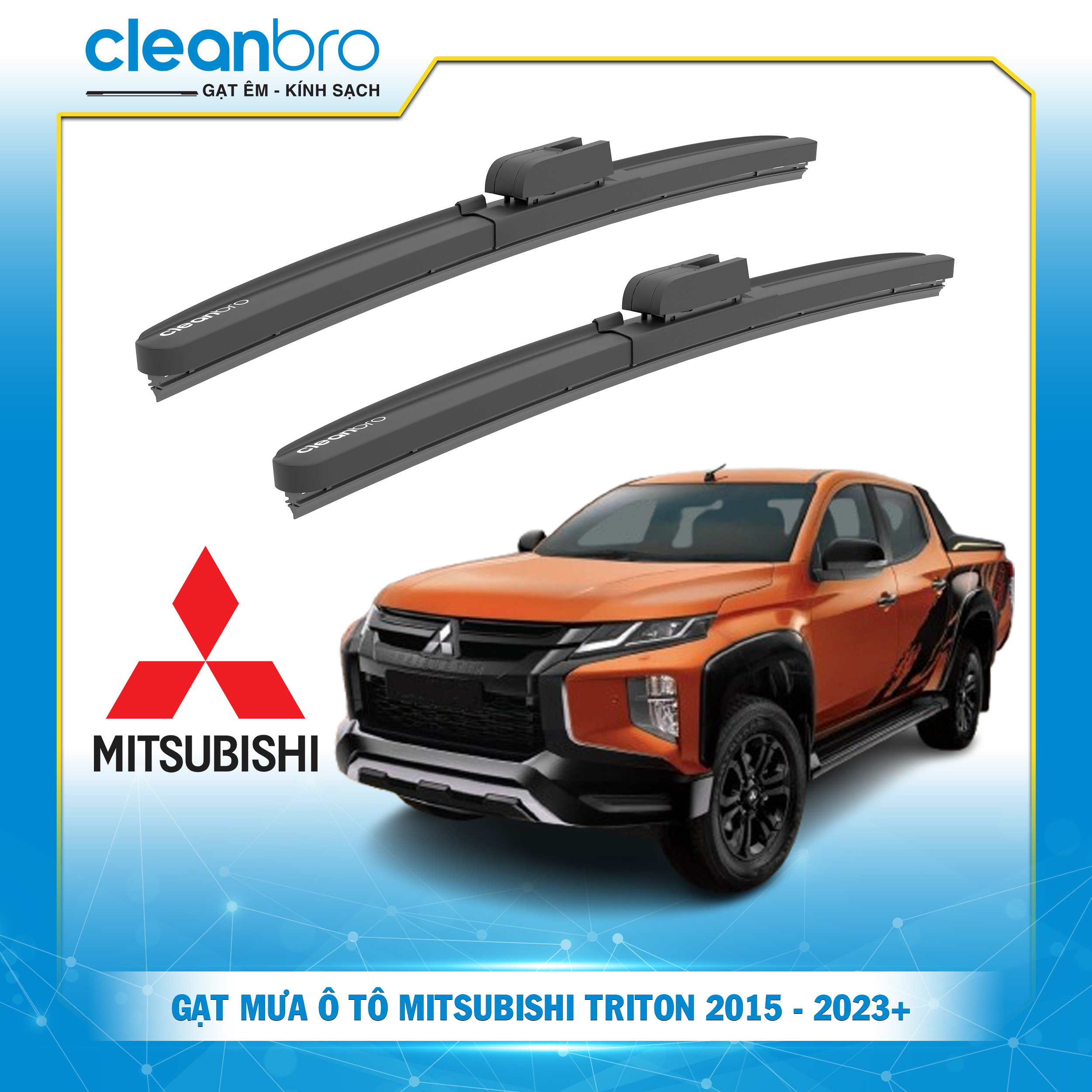 Gạt mưa ô tô hiệu ứng lá sen  Mitsubishi Triton [2015-2023+]